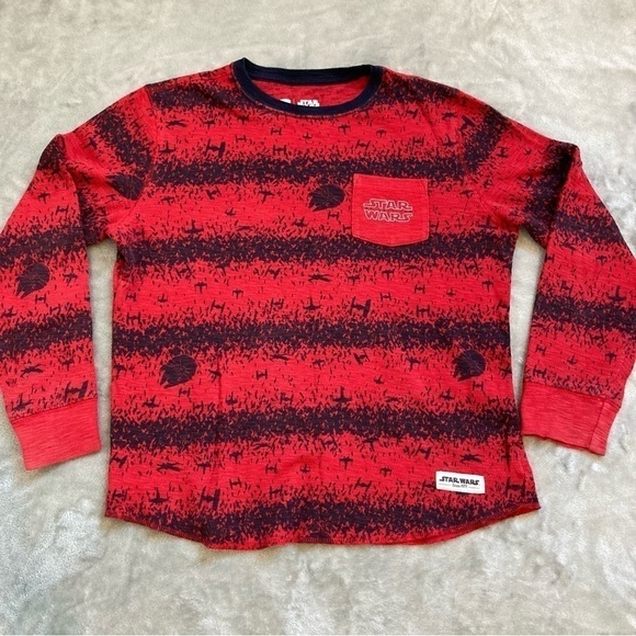 Gap Kids Set of 2 Long Sleeve Thermal Tops Red Star Wars & Blue Camo Size XL - Picture 14 of 14